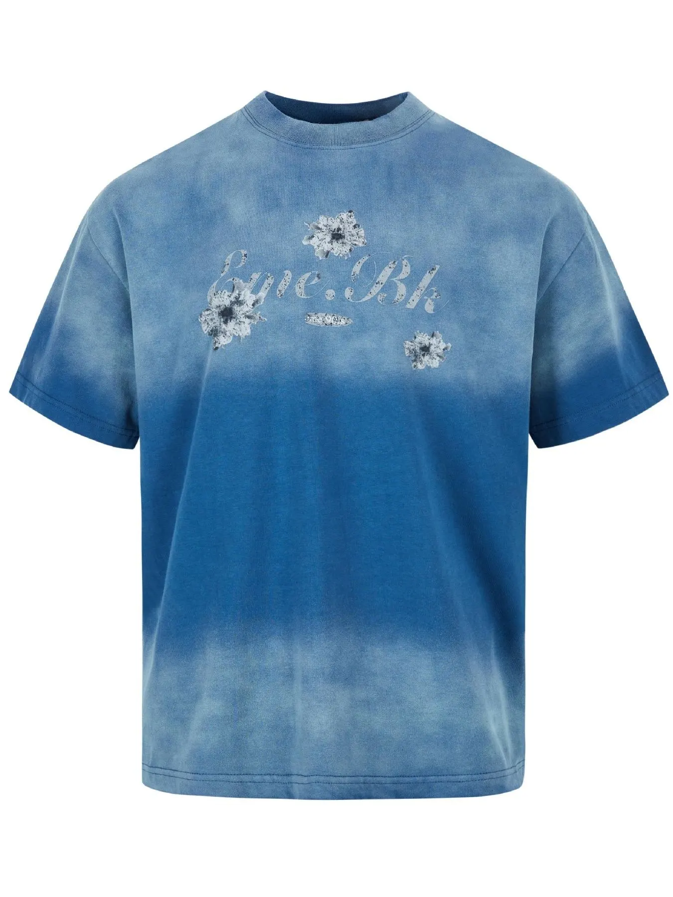 Men's Floral Print Gradient Washed T-Shirt