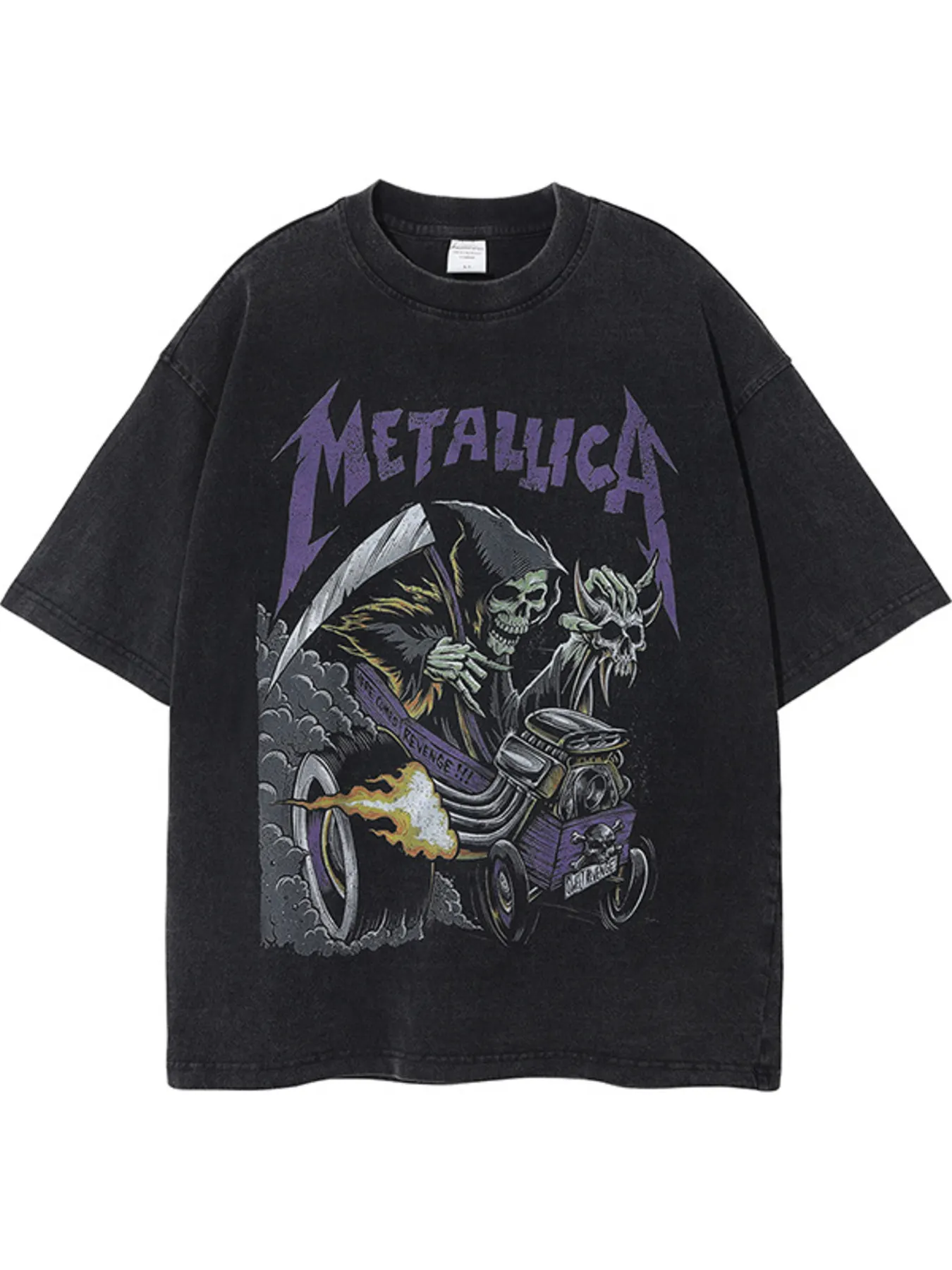 Men's Graphic Round Neck Vintage Wash T-Shirt